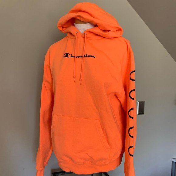 bright orange champion hoodie